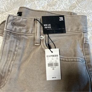 Express 2R High Rise / Wide Leg Grey Jeans